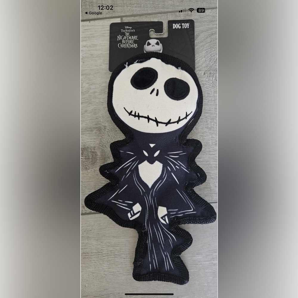 Tim Burton's Nightmare Before Christmas 10" Jack Skellington 10" Flattie Dog Toy
